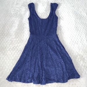 Candie’s crochet lace navy dress